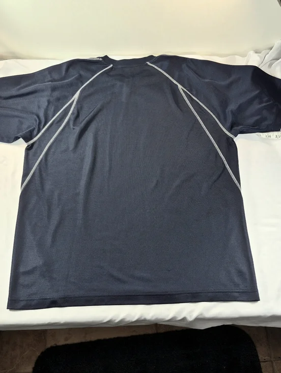 NWOT Nike Vintage Y2K Navy Blue Piping Center Swoosh V-Neck Performance Shirt L - Picture 8 of 9